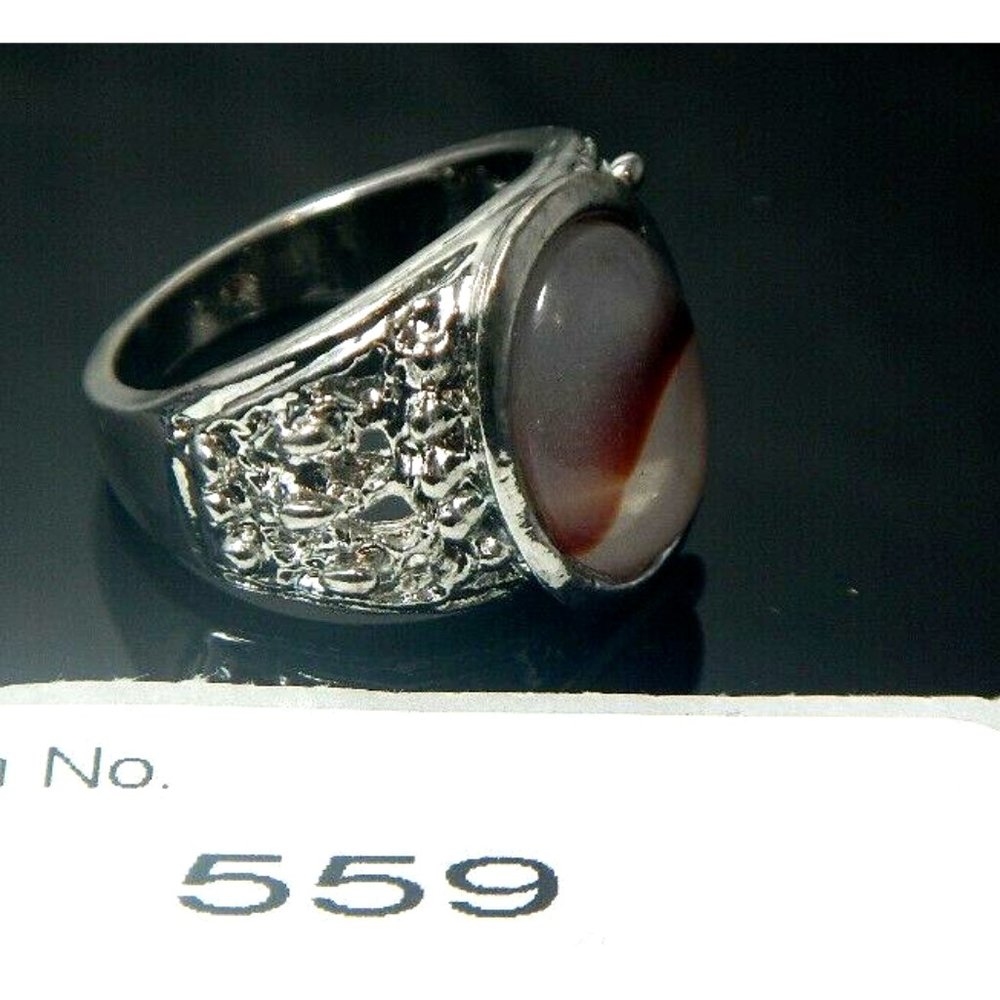 Agate Gemstone-Energy Jewelry-Ring-Size 7.5  Facilitate-Love, domestic bliss 559